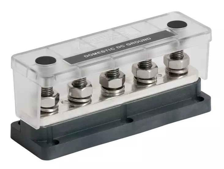 BEP Bus Bar Pro Installer Heavy-Duty With Cover 5x Studs 10mm (3/8") 650A 50V DC - Pro installer - 777-BB5S-650 - 1