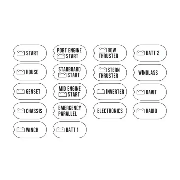 BEP Label Set For 770 Series Battery Switches - Full Label Set - Pro installer - SET-770 - 1