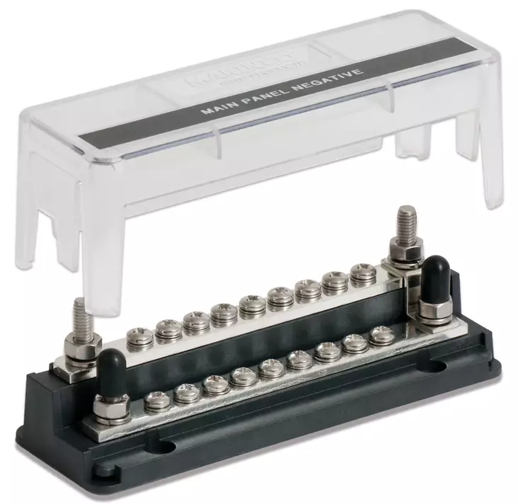 BEP Z Bus Bar Pro Installer With Cover 4x Studs 6mm (1/4") And 18x Screw Terminals 4mm (5/32") 2x200A 50V DC - Pro installer - 777-Z18W-200 - 1