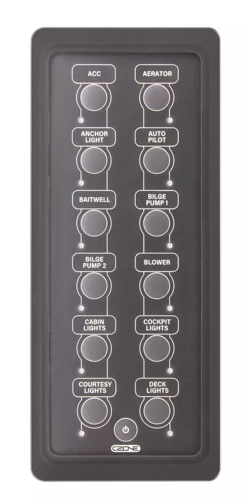 CZone Waterproof Keypad 12-way Portrait - CZone kytkimet ja kytkinpanelit - 80-911-0164-00 - 1