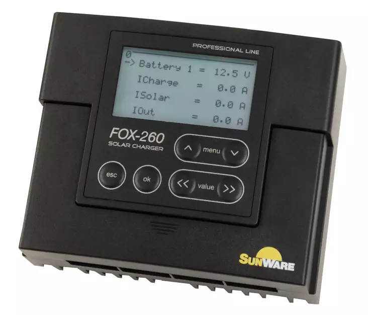 FOX-260 LI LCD säädin 20A 12/24V - Aurinkopanelien lataussäätimet - 13800265 - 1