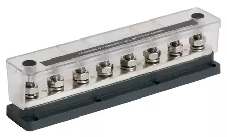 BEP Bus Bar Pro Installer Heavy-Duty With Cover 8x Studs 10mm (3/8") 650A 50V DC (Bulk) - Kytkentärimat - 777-BB8S-650-B - 1