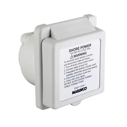 Marinco 16A Inlet Easy Lock Exp with Warning Label 230V Aftermarket - Maasähköliitännät - 301EL-BXPK - 1