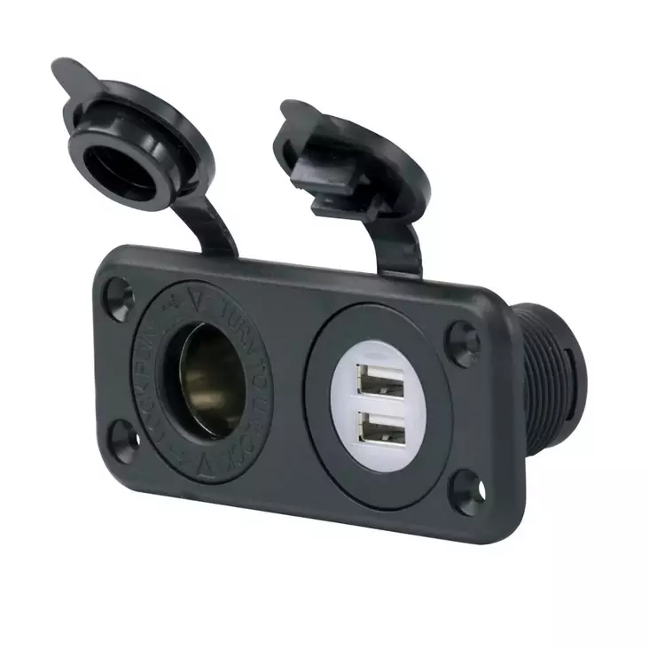 Marinco Sealink®Deluxe Dual USB Charger Receptacle And 12V Receptacle - Akkutarvikkeet - 12VCOMBO - 1
