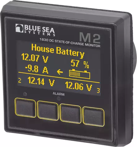 Blue Sea Systems Monitor M2 OLED DC SOC - Virta-ja jännitemittarit - 1830-BSS - 2