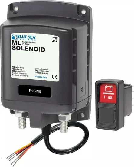 Blue Sea Systems Solenoid ML 500A 24V RBS (incl 2155-BSS Switch) - Sähköiset pääkytkimet - 7719-BSS - 1