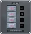 Blue Sea Systems Panel Switch H2O CB 4pos Grey - Vesitiiviit panelit - 4320-BSS - 1