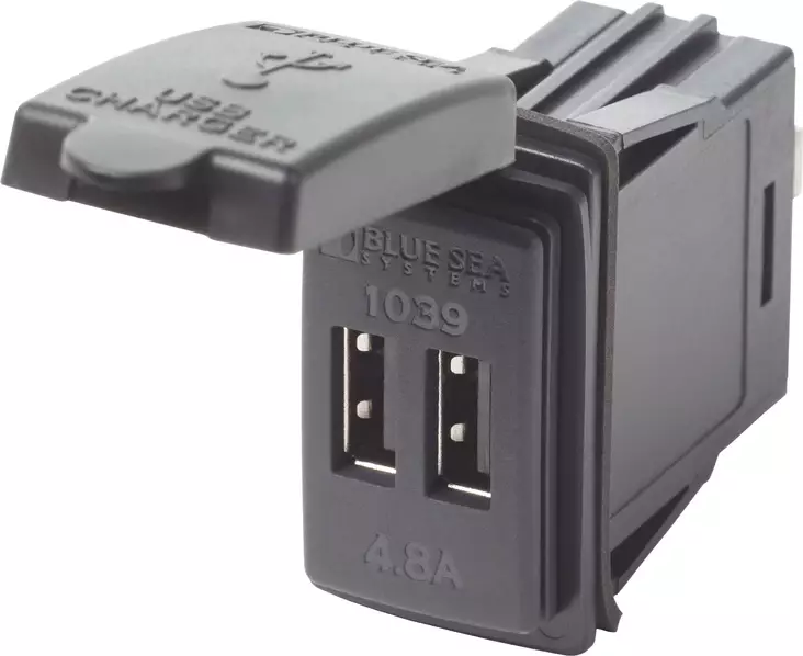 Blue Sea Systems 12/24VDC Dual USB Charger 4.8A Switch - Akkutarvikkeet - 1039-BSS - 1