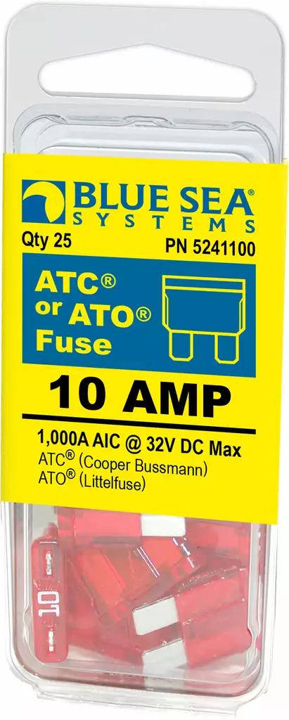 Blue Sea Systems Fuse ATO/ATC 10A 25pcs - Marine sulakkeet - 5241100-BSS - 1