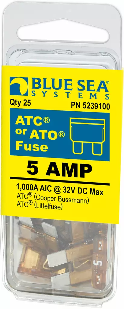 Blue Sea Systems Fuse ATO/ATC 5A 25pcs - Marine sulakkeet - 5239100-BSS - 1