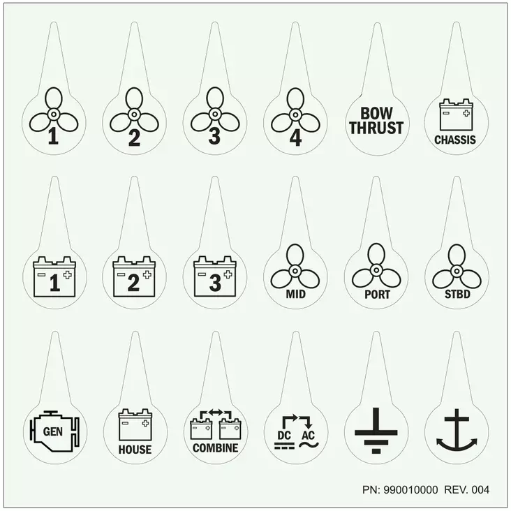 Blue Sea Systems Label Kit Battery Switch ICON - Kytkintaulut - 7902-BSS - 1