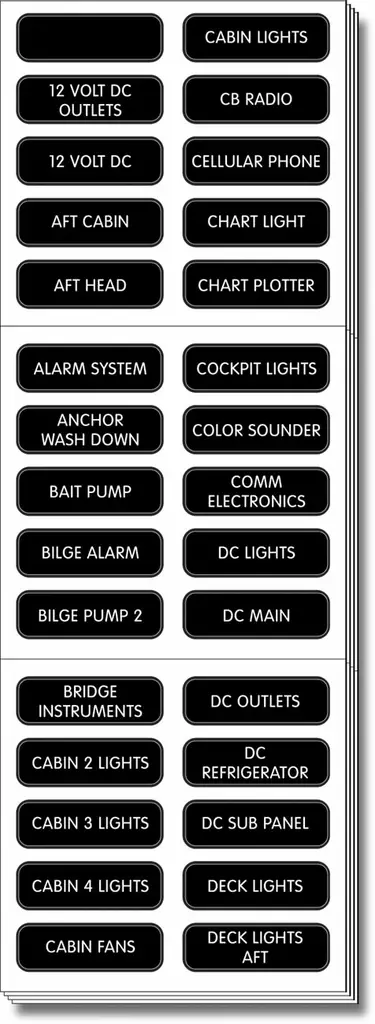Blue Sea Systems Label Kit DC Panel Extended - Kytkintaulut - 8039-BSS - 1