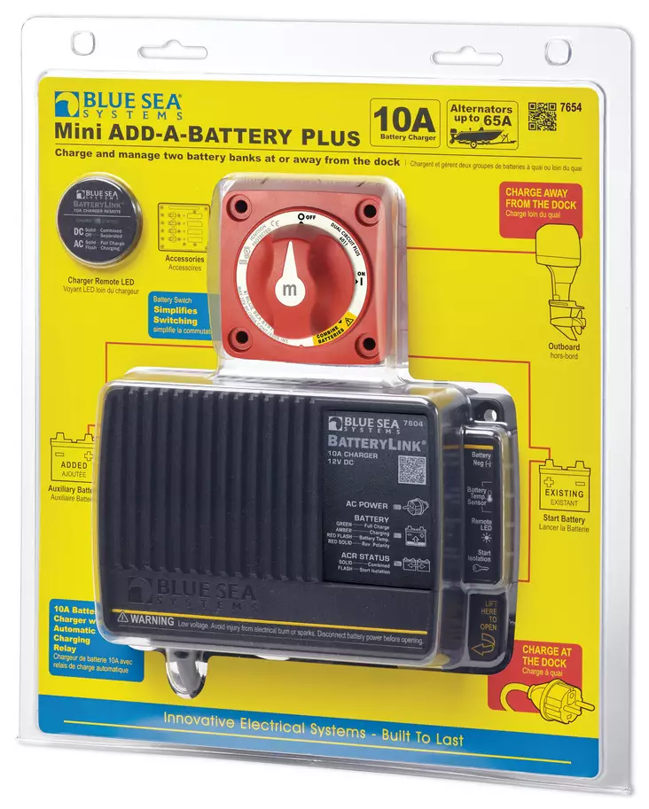 Blue Sea Systems Mini Add-A-Battery Plus Kit - 65A (Europe) - Akkulaturien lisätarvikkeet - 7654-BSS - 1