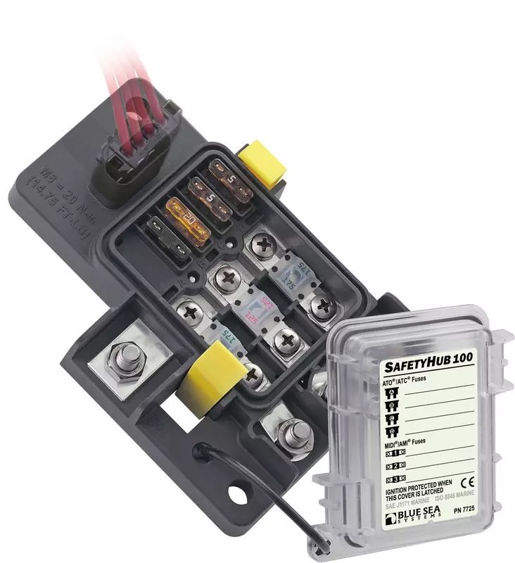 Blue Sea Systems SafetyHub 100 Fuse Block - Sulakepohjat - 7725-BSS - 1