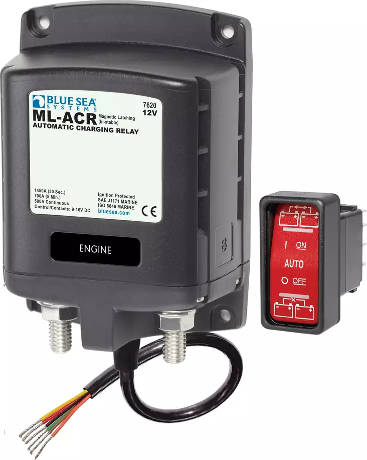 Blue Sea Systems Solenoid ML 500A 12V ACR (incl 2146-BSS Switch) - Sähköiset pääkytkimet - 7620-BSS - 1