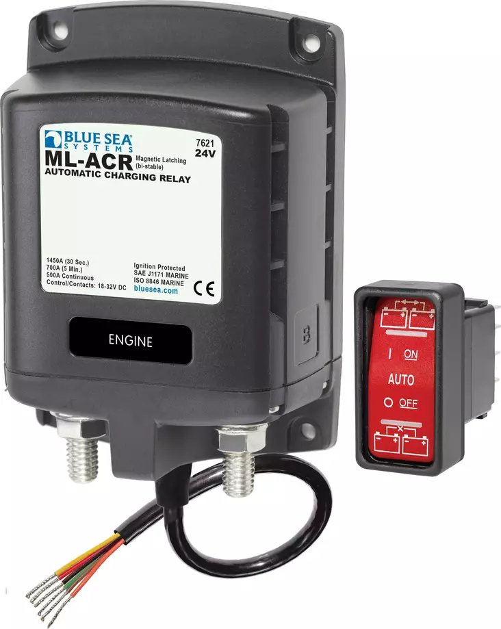 Blue Sea Systems Solenoid ML 500A 24V ACR (incl 2146-BSS Switch) - Sähköiset pääkytkimet - 7621-BSS - 1