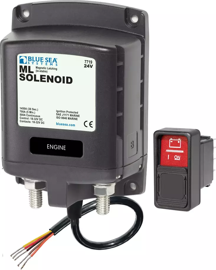 Blue Sea Systems Solenoid ML 500A 24V RBS (incl 2155-BSS Switch) - Sähköiset pääkytkimet - 7719-BSS - 1