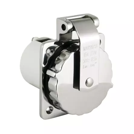 Marinco 16A Easy Lock Inlet Stainless Steel with Enclosure OEM - Maasähköliitännät - 303SSEL-BX - 1