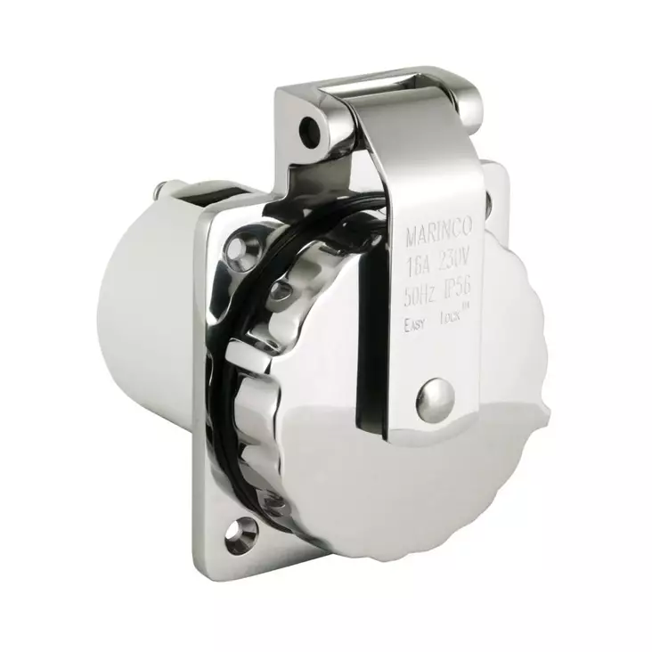 Marinco 16A Easy Lock Inlet Stainless Steel with Enclosure OEM - Maasähköliitännät - 303SSEL-BX - 1